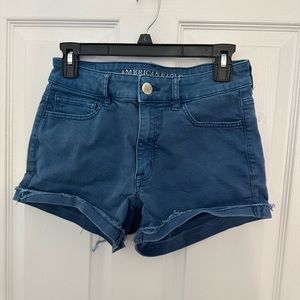 Blue American Eagle Stretch Jean Shorts